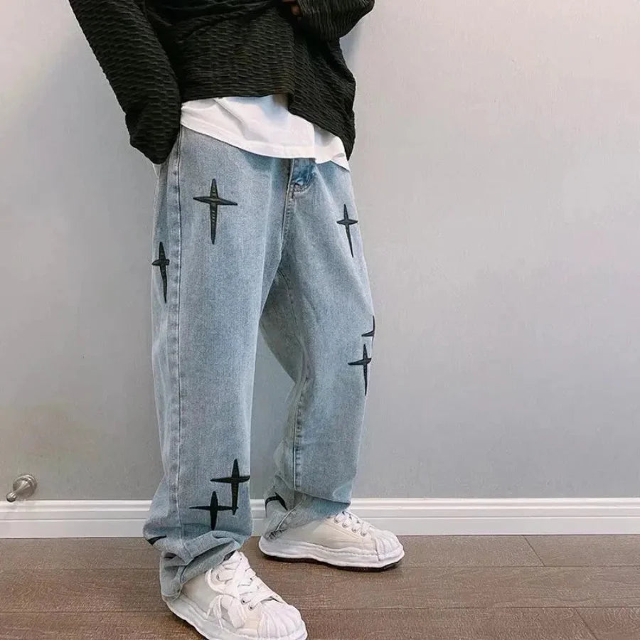 Cross pattern pants