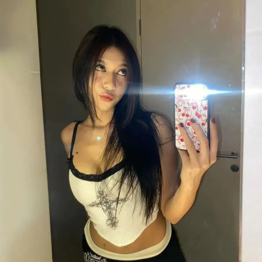 Cross Print Top