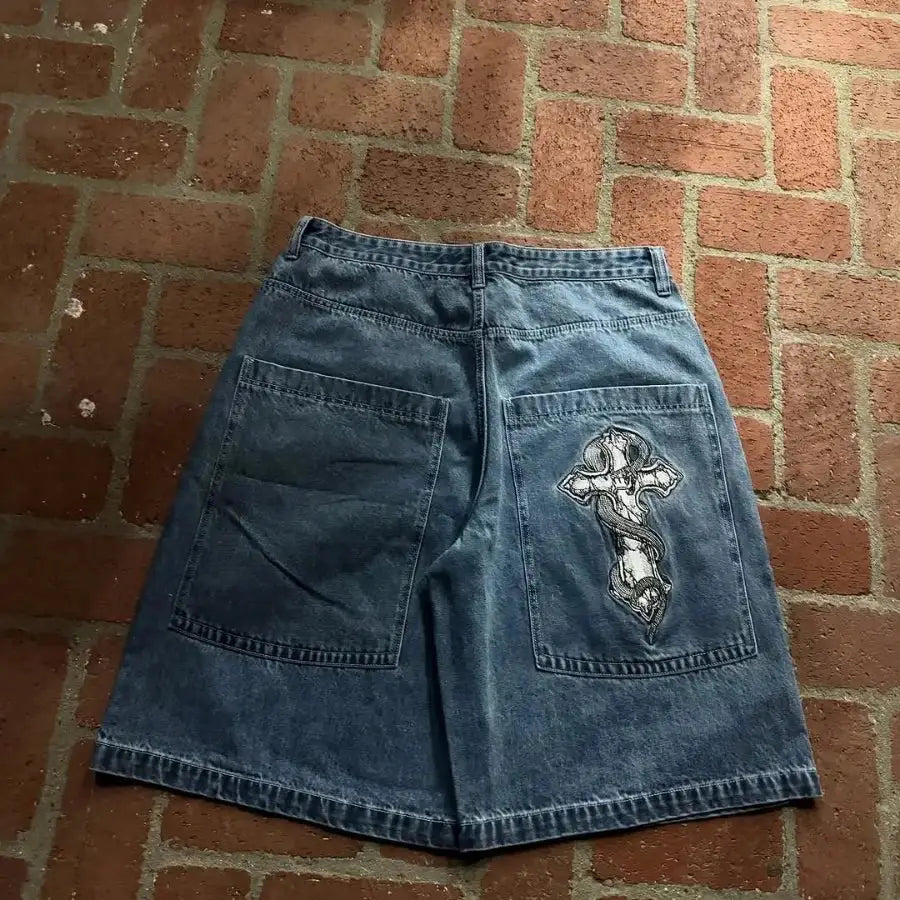 Cross Snake Shorts - Blue / S