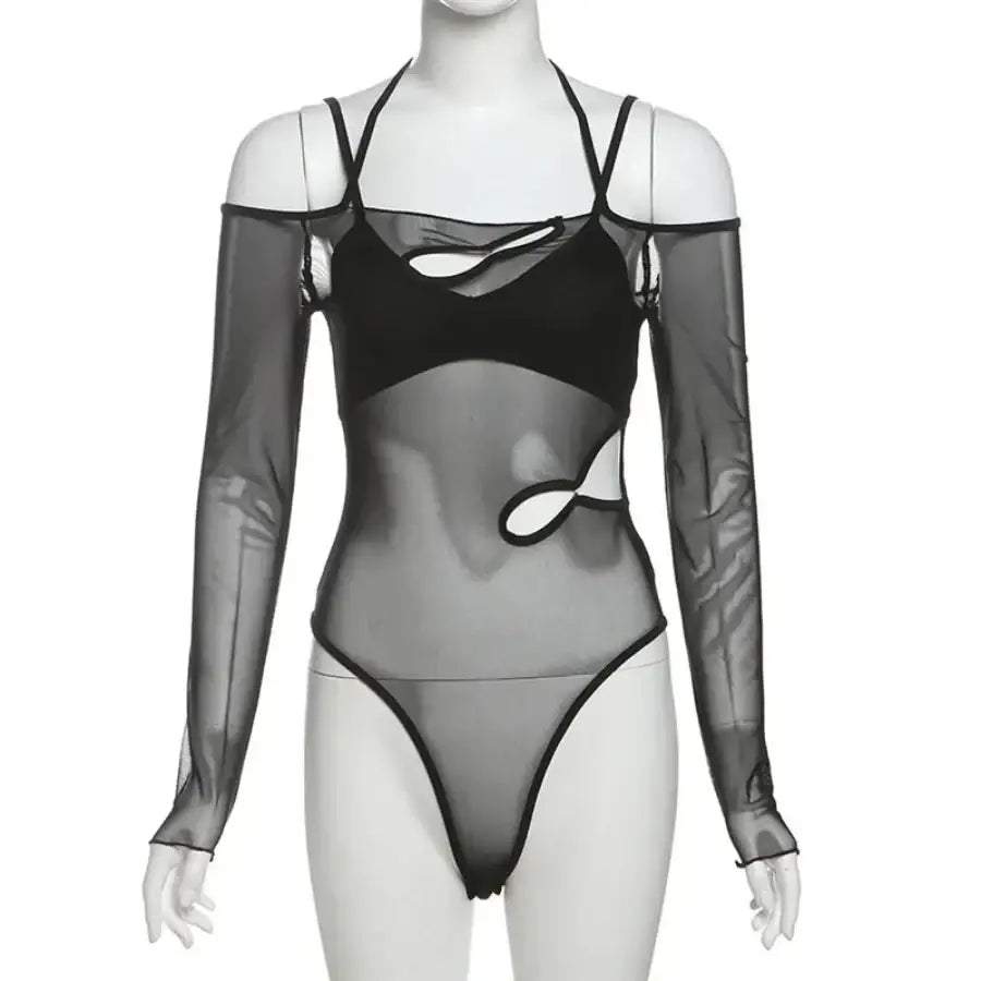 Cut Out Mesh Bodysuit