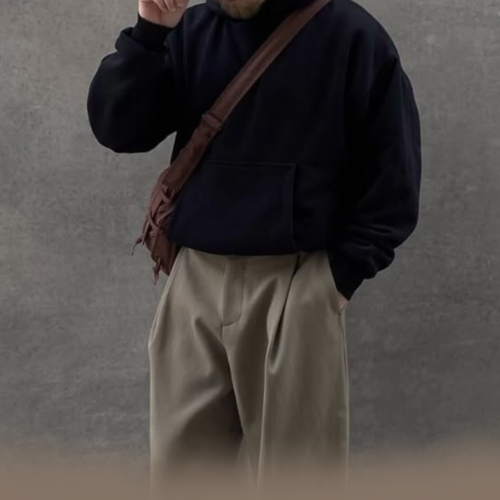 man wearing dark academia hoodie