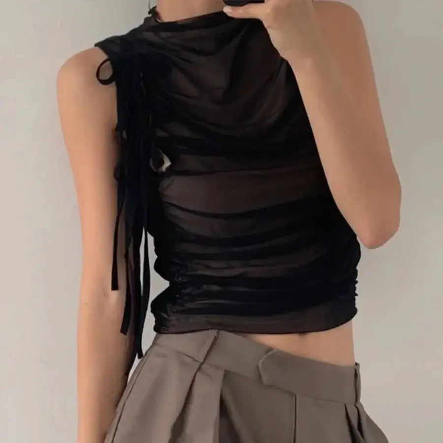 Draped Sleeveless Top
