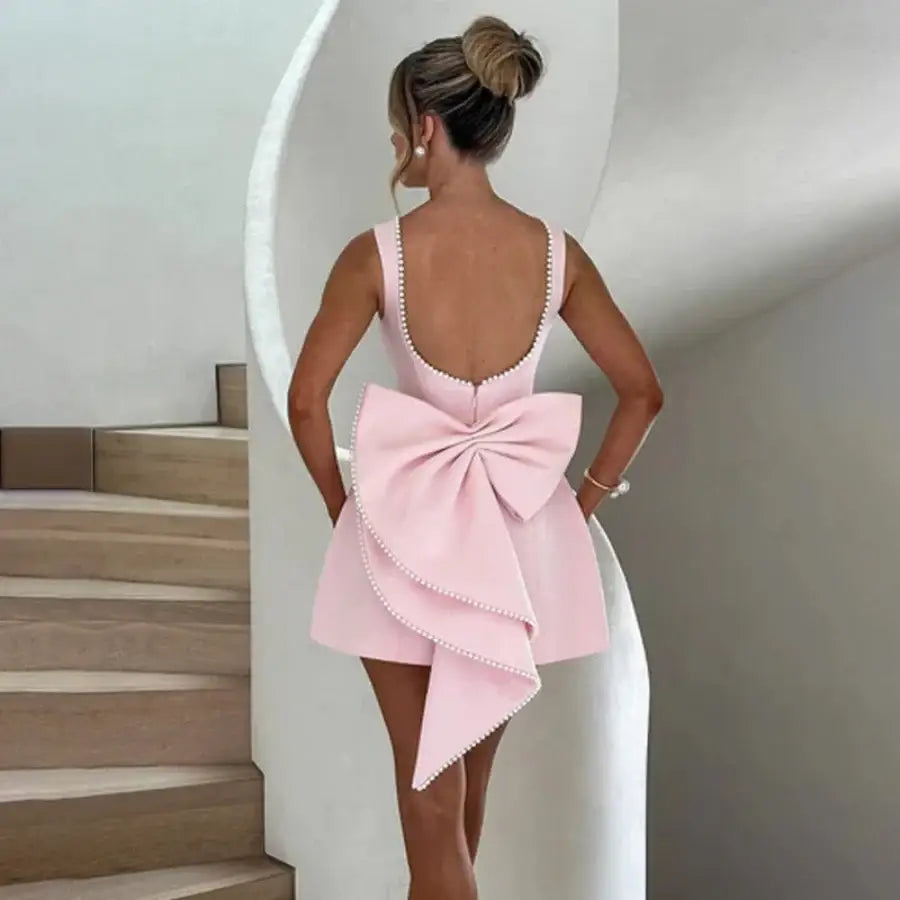 Dress Back Bow - Pink / XS