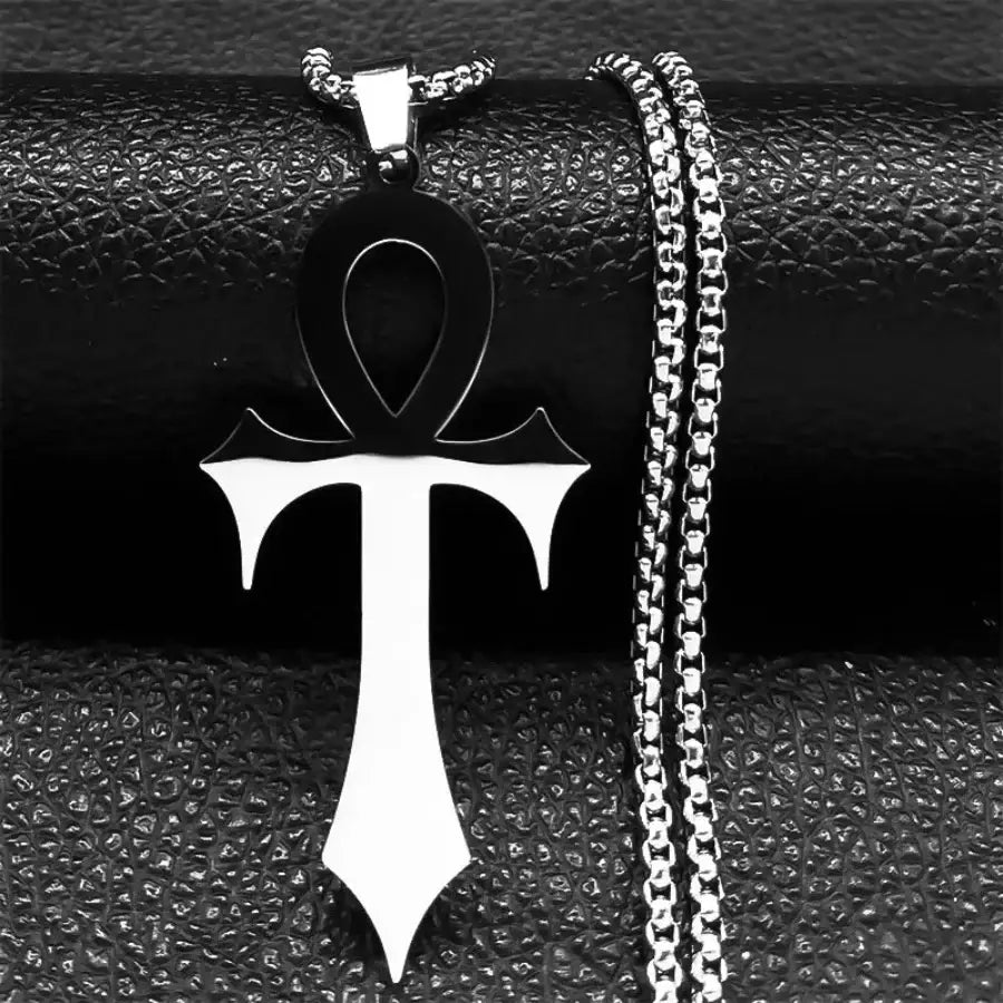 Egyptian Cross Necklace - Silver