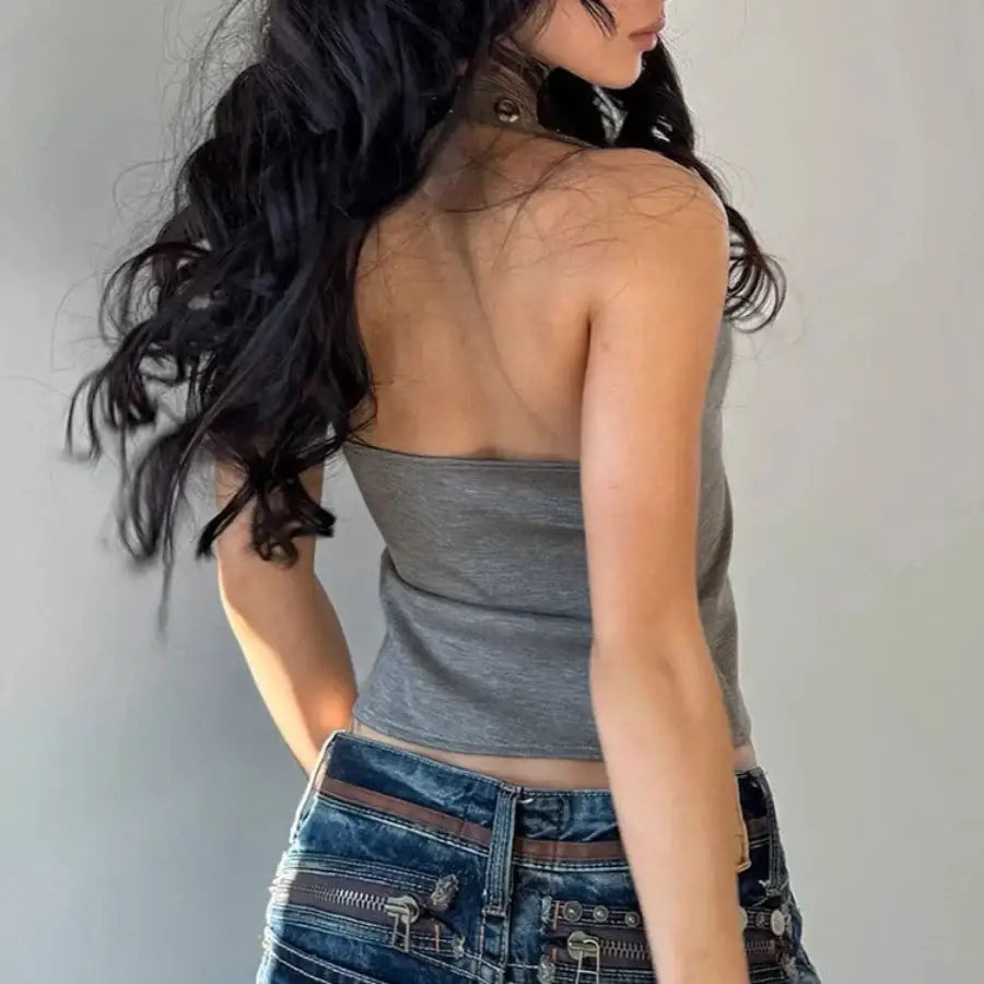 Eyelet Halter Top
