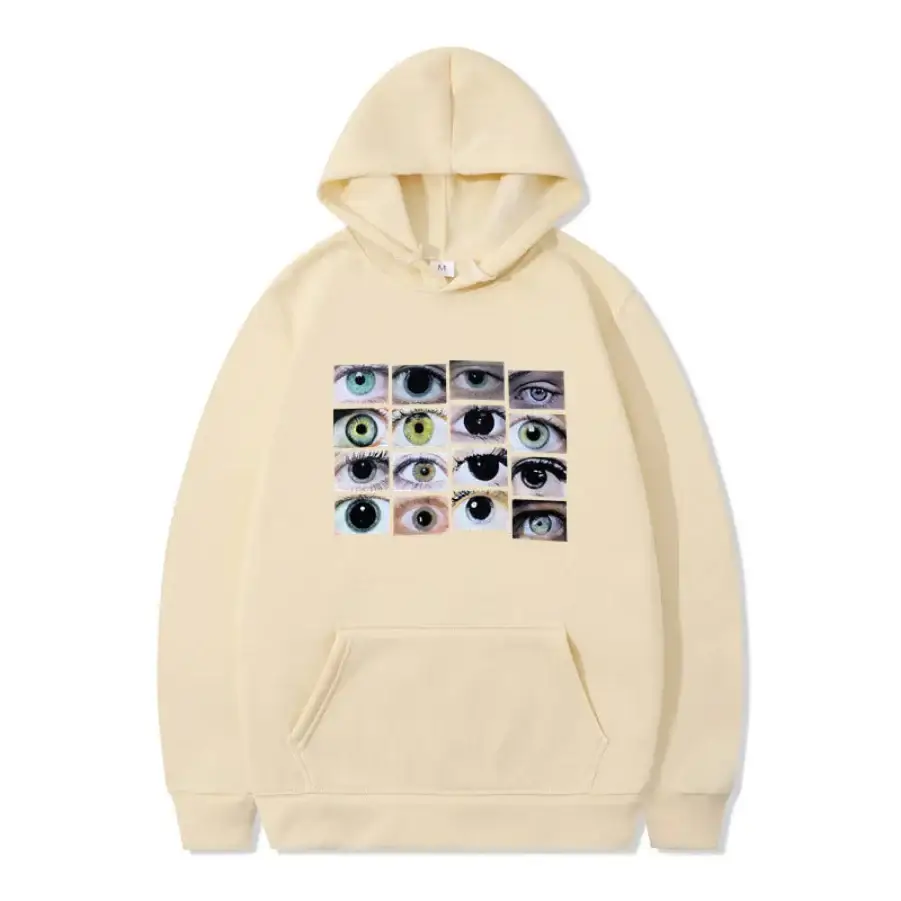 Eyes Hoodie - Beige / XS