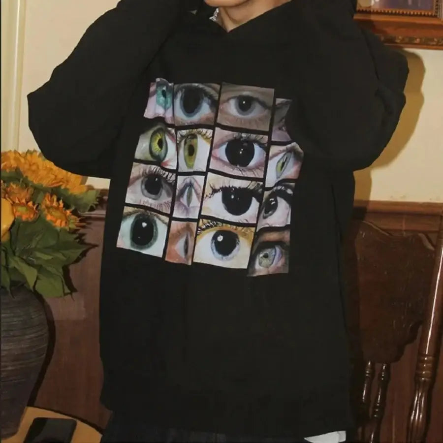 Eyes Hoodie - Black / XS