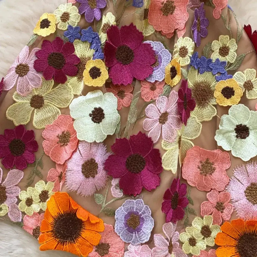 Floral Embroidery Dress