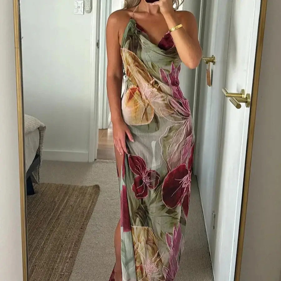 Flower Halter Dress
