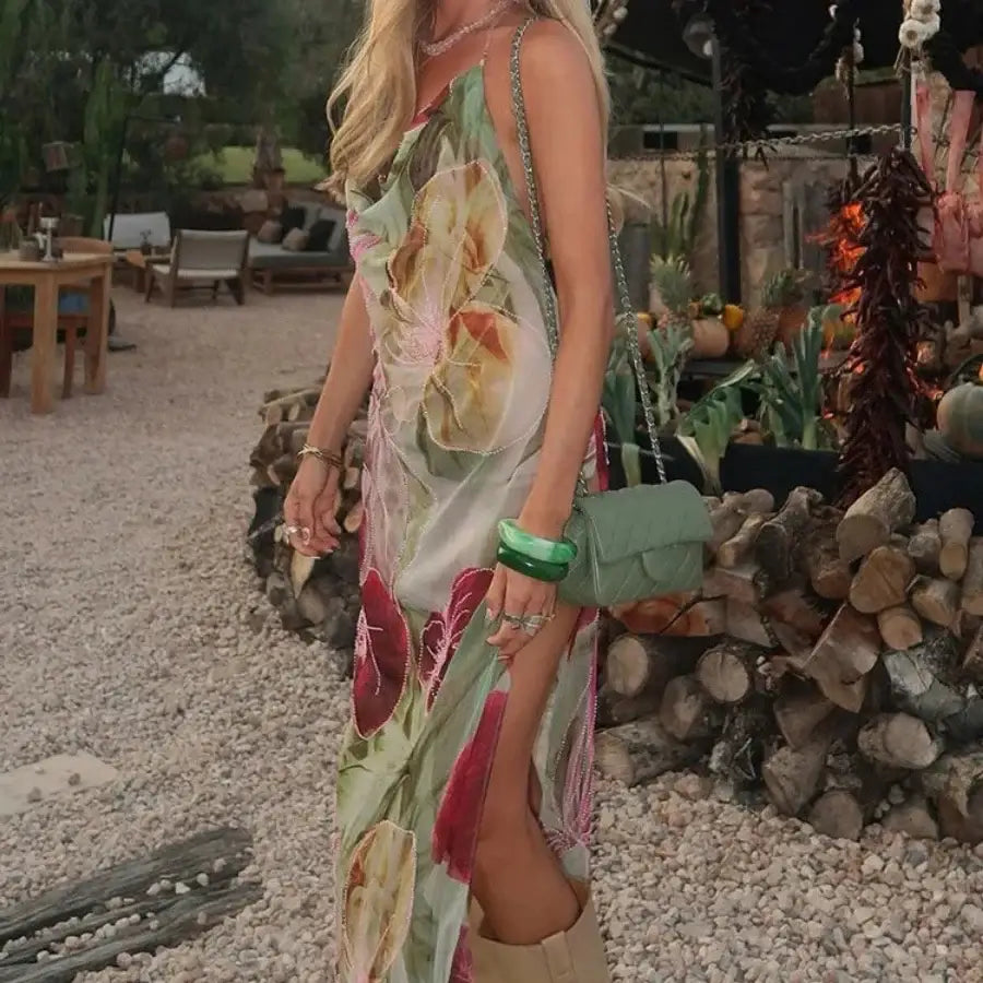 Flower Halter Dress