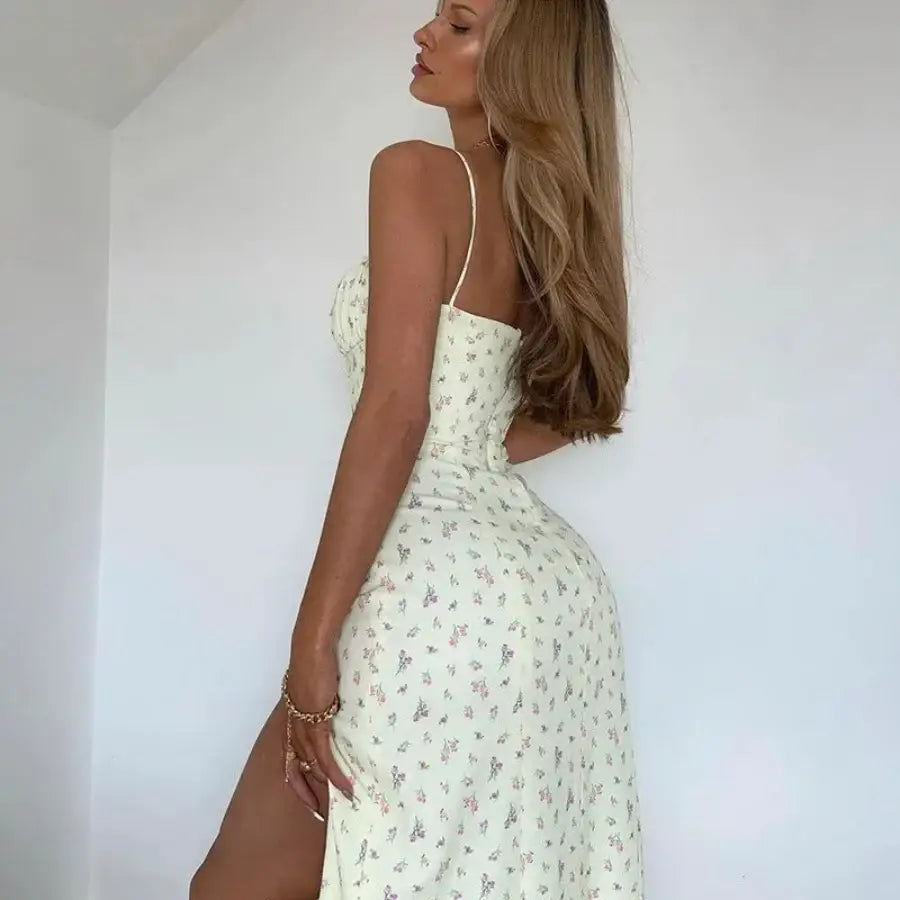 Flower Print Long Dress