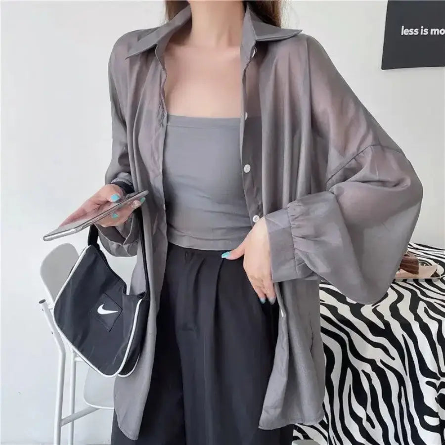 Flowy Shirt - Grey / S