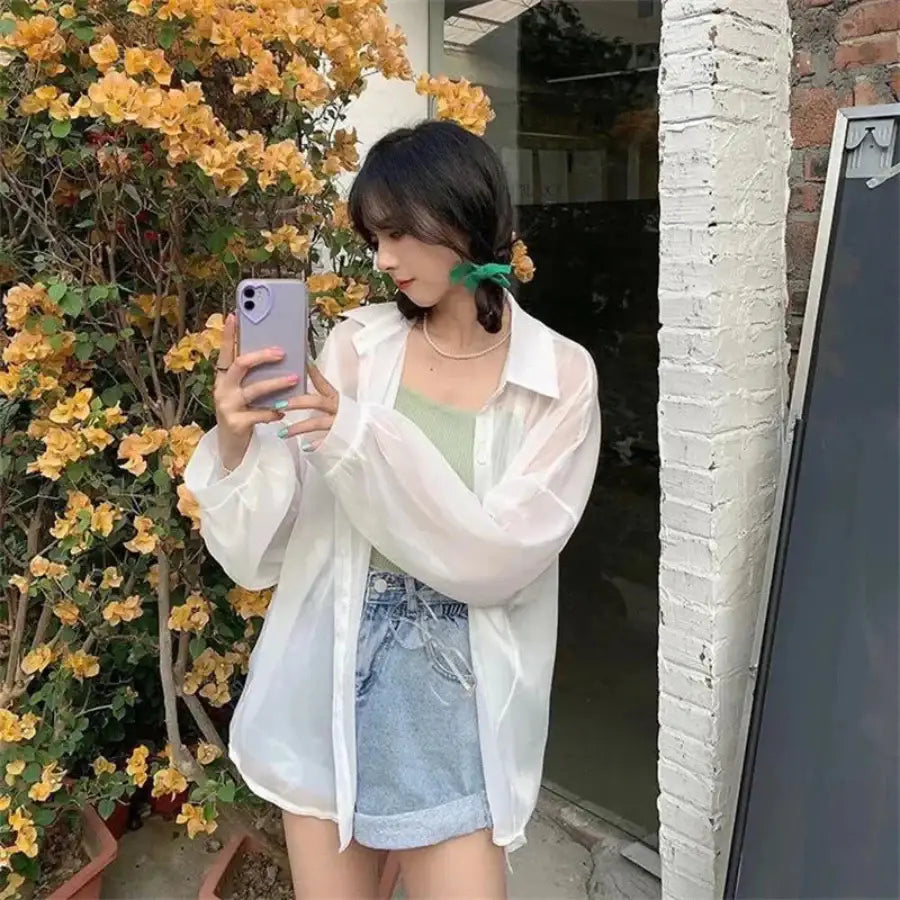 Flowy Shirt - White / S