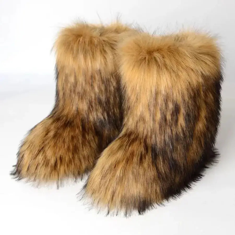 Fluffy Boots - Brown / 6