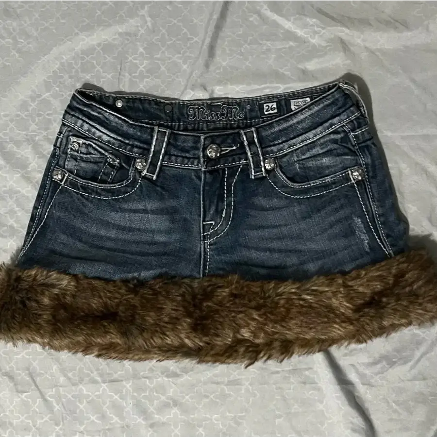 Fur Trim Skirt - S