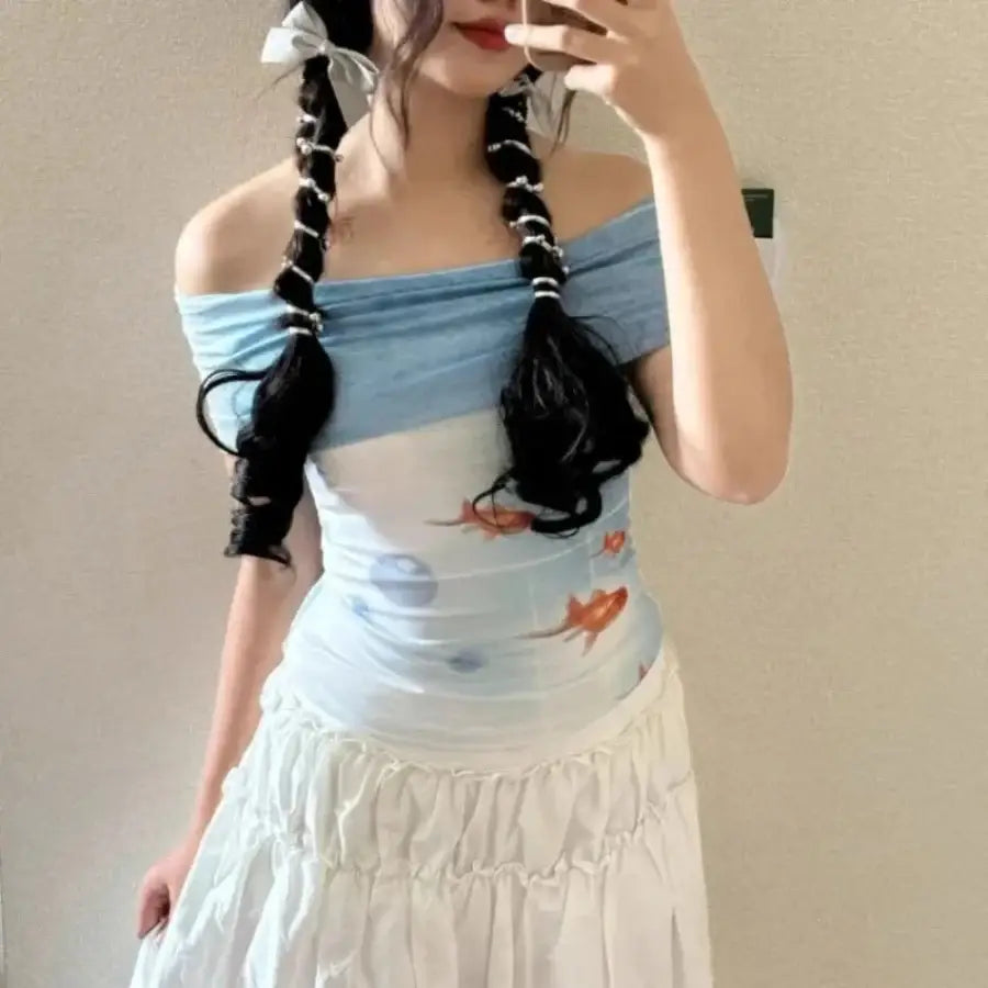 Goldfish Off The Shoulder Shirt