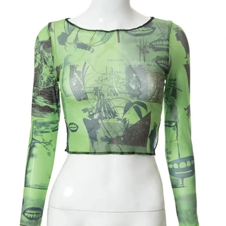 Green Mesh Top