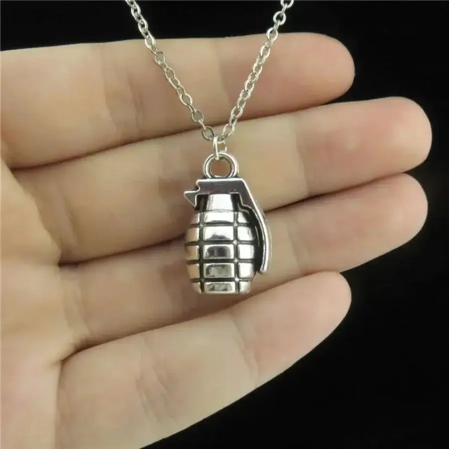 Grenade Necklace - Silver