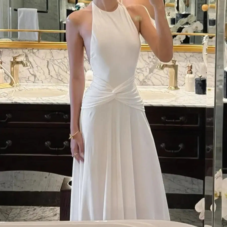 Halter Backless Dress - S