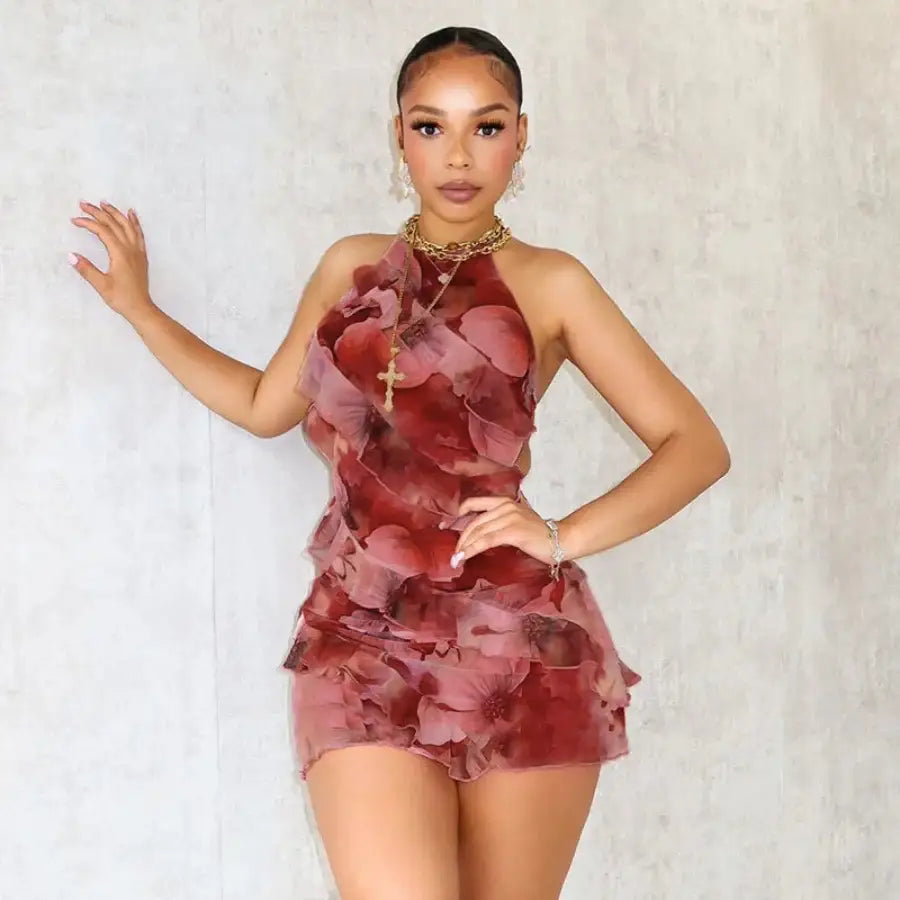 Halter Frill Dress