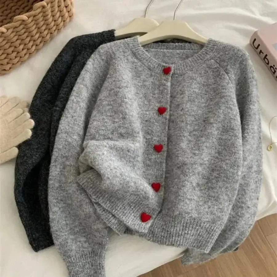 Heart Button Sweater
