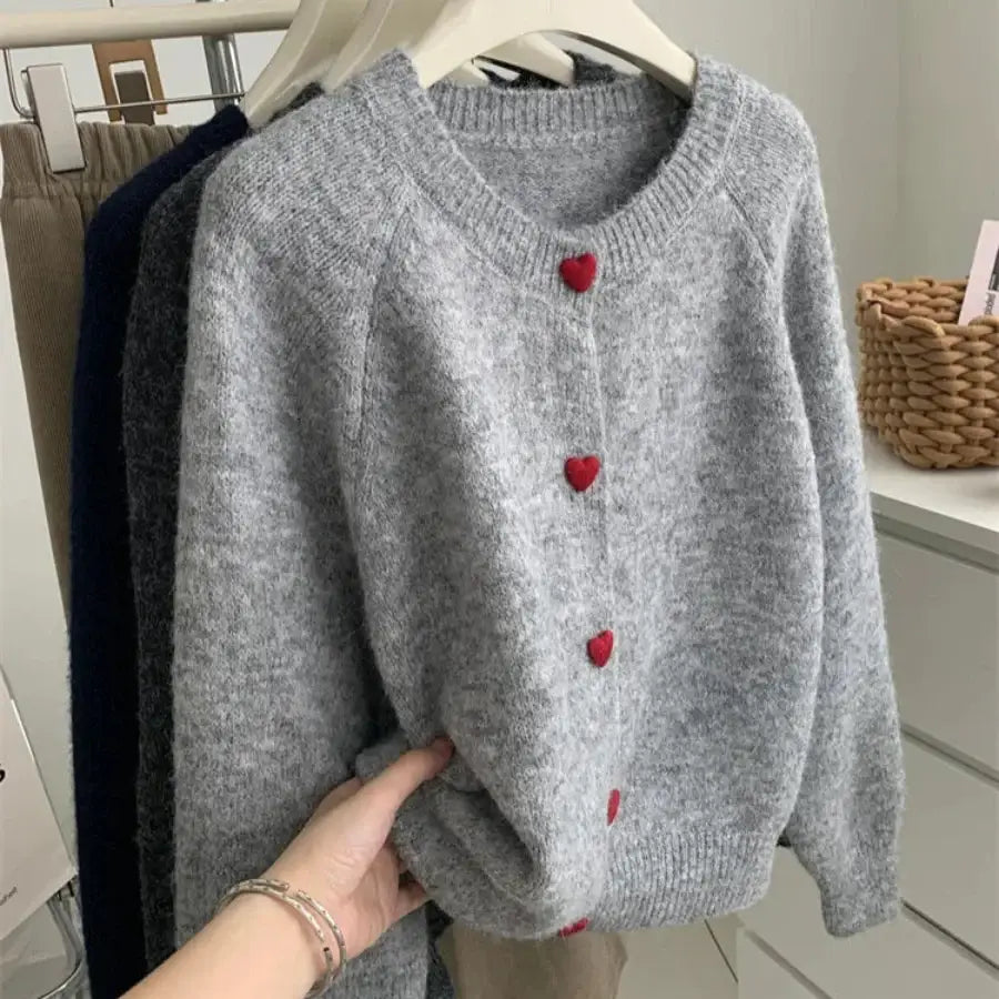 Heart Button Sweater