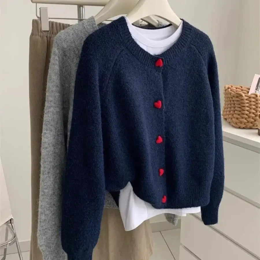 Heart Button Sweater