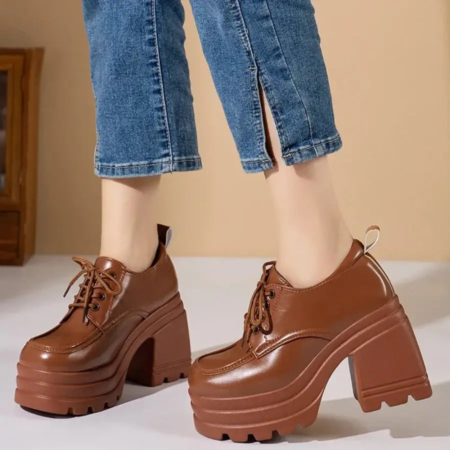 High Heeled Platform Loafers