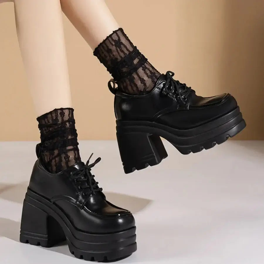 High Heeled Platform Loafers