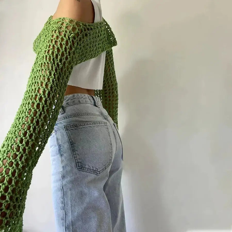 Hollow Out Crop Sweater