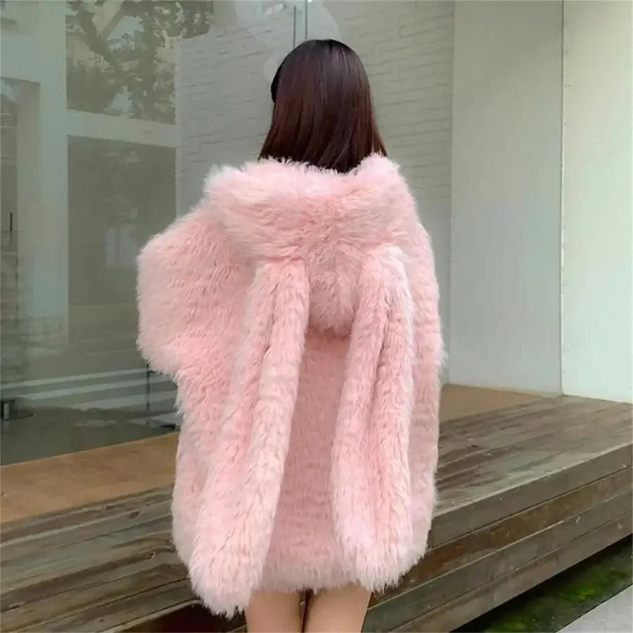 Hoodie Rabbit Ears - Pink / S