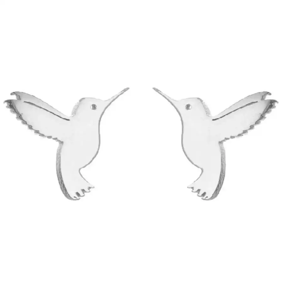 Hummingbird Stud Earrings - Silver