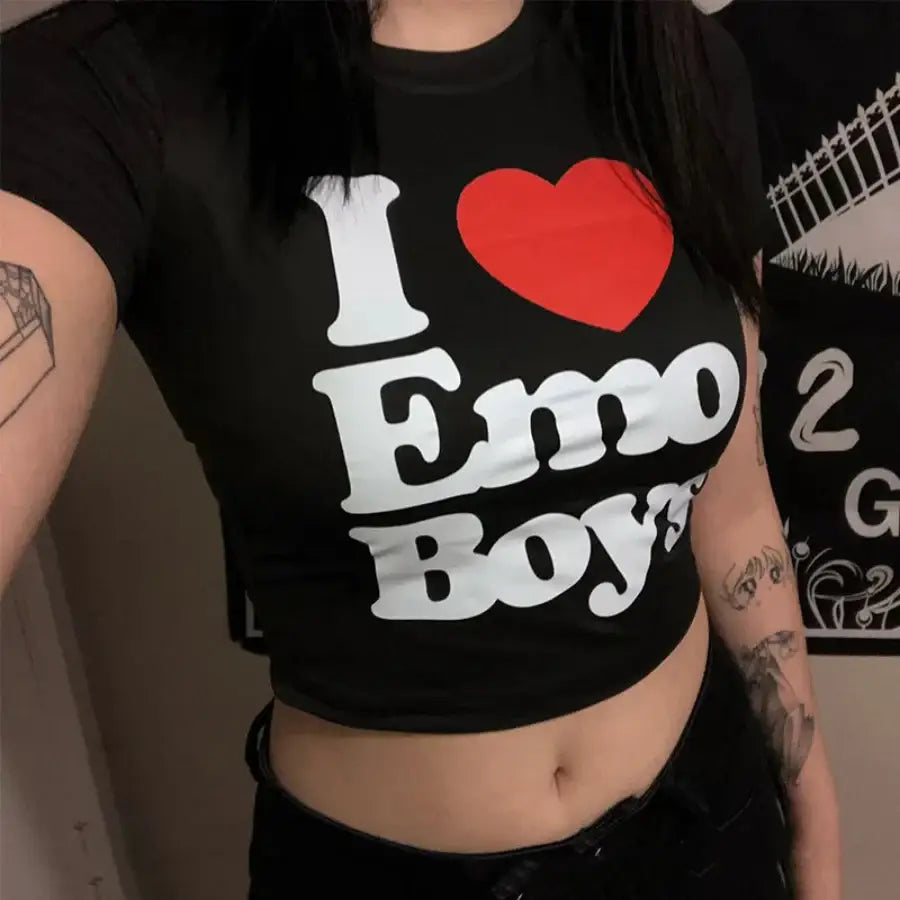 I Love Emo Boys Shirt - S