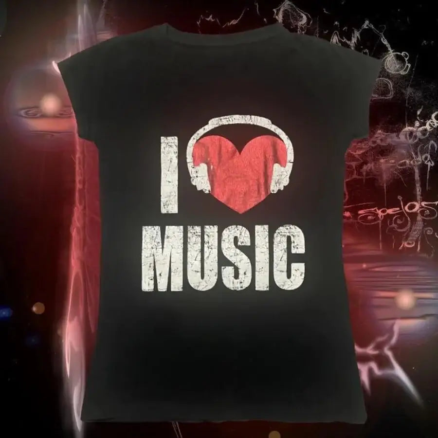 I Love Music T Shirt - S