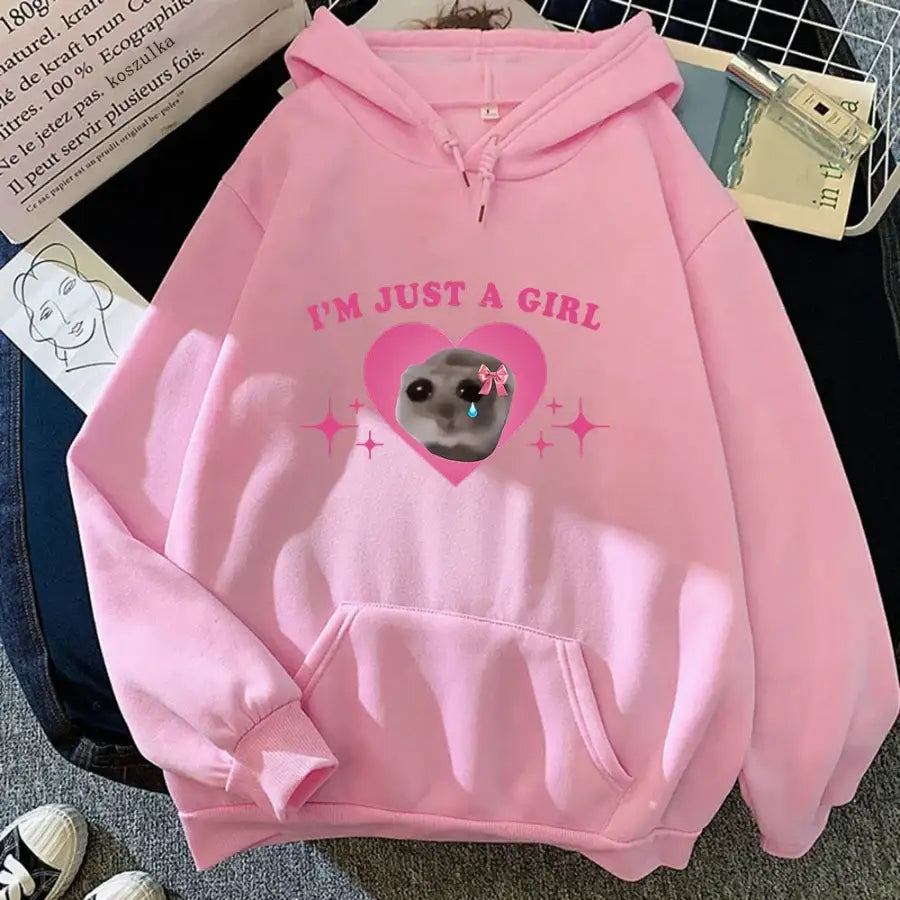 Im Just A Girl Hoodie - Pink / XS