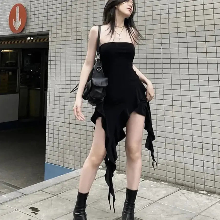 Irregular Hem Dress - S