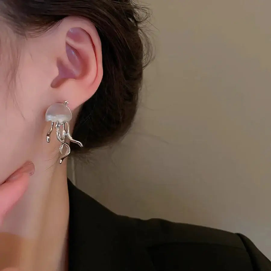 Jellyfish Earrings - White