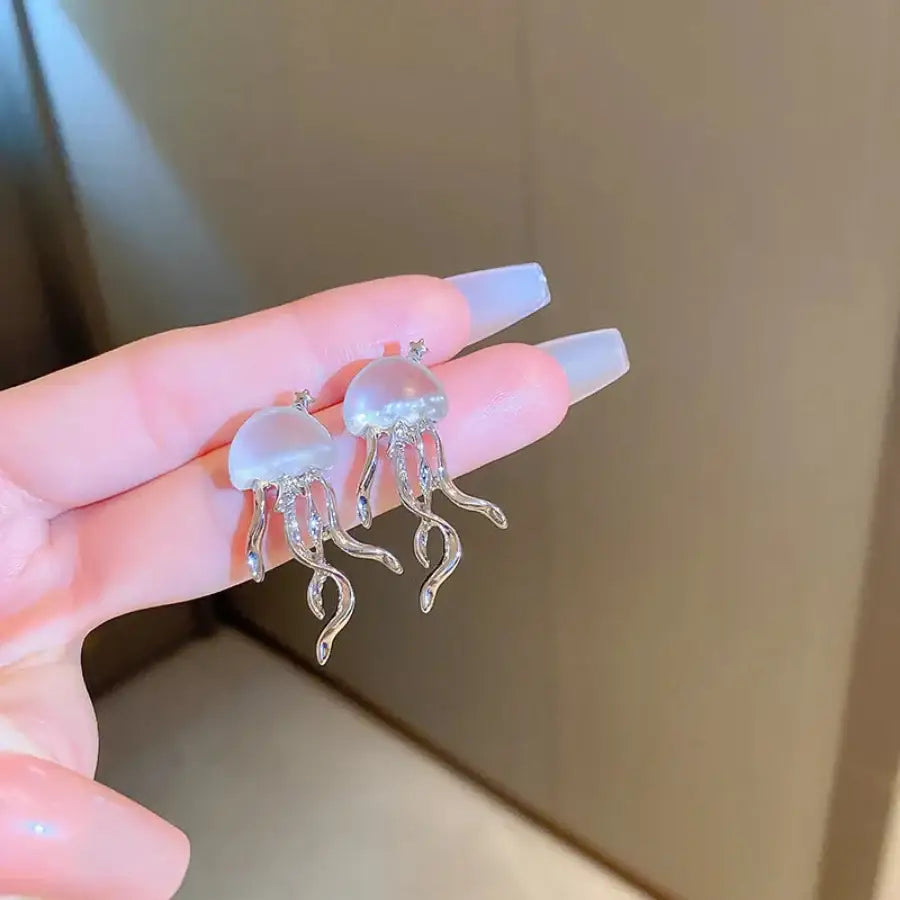 Jellyfish Earrings - White