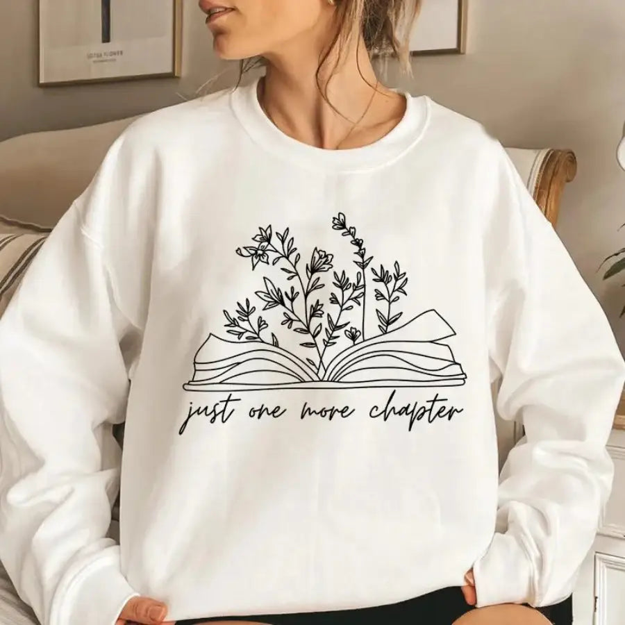 Just One More Chapter Sweatshirt - White / S