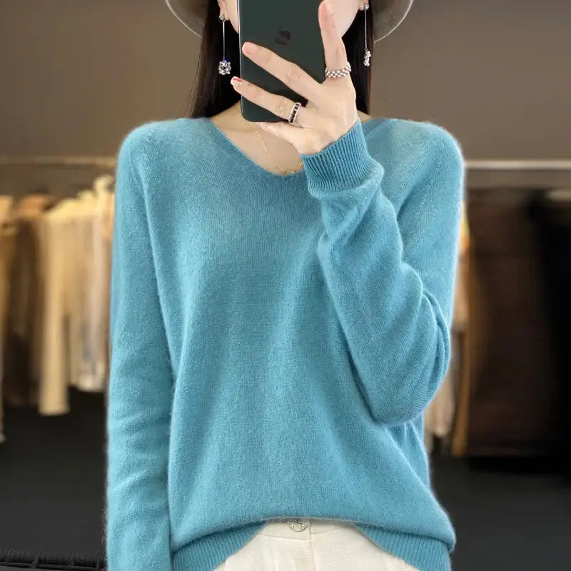Knitted Hoodie - Blue / S