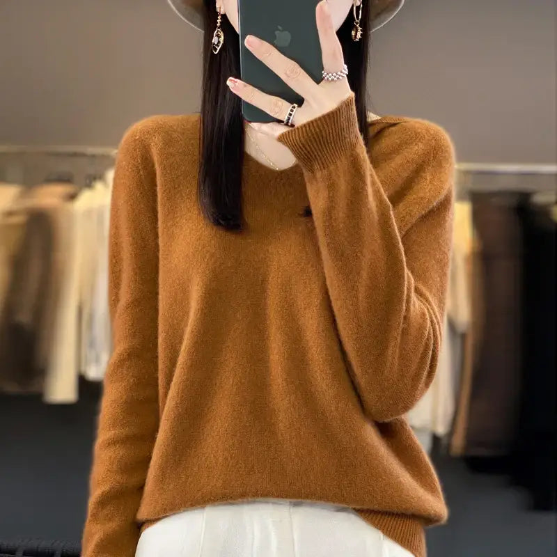 Knitted Hoodie - Brown / S