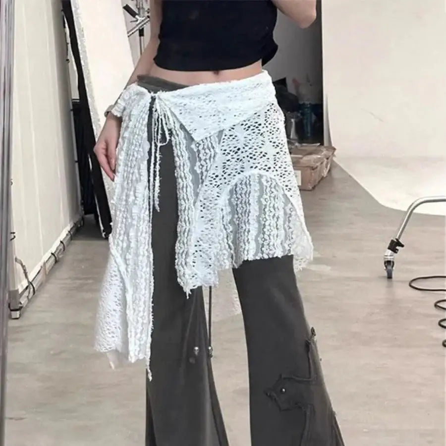 Lace Apron Skirt One Size