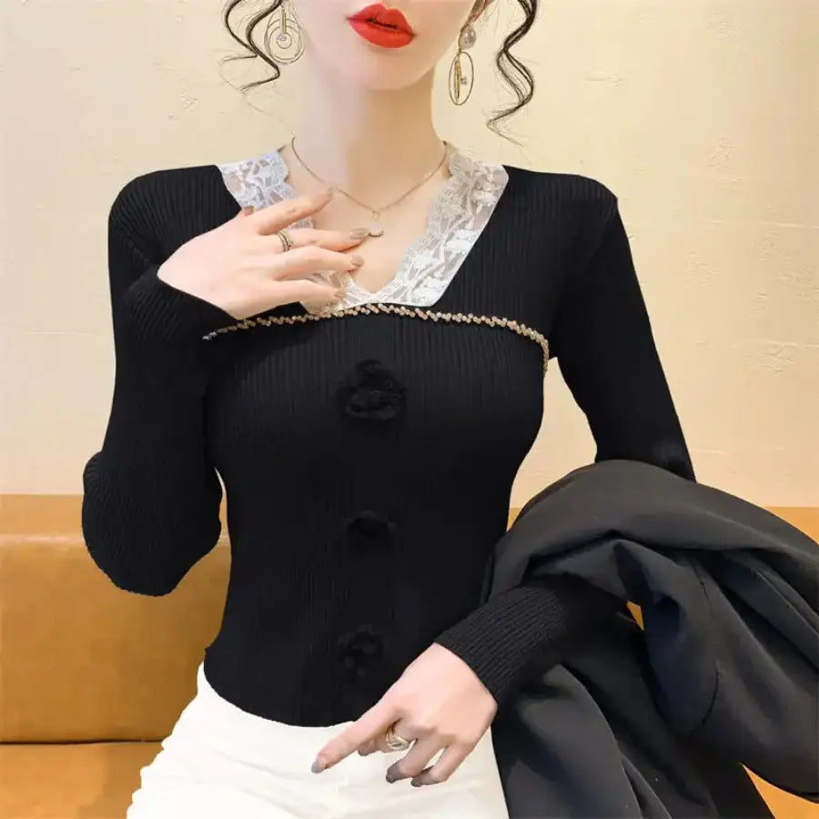 Lace Collar Sweater