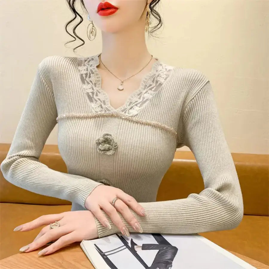 Lace Collar Sweater