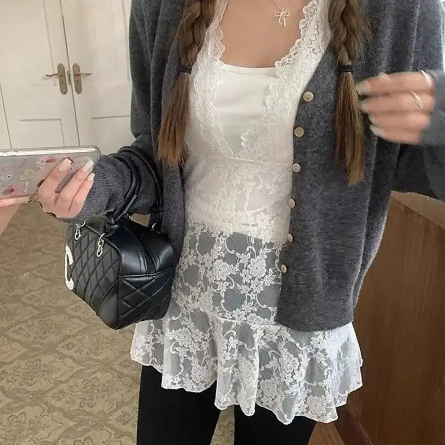 Lace Halter Mini Dress