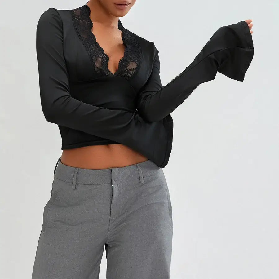 Lace Low Cut Top