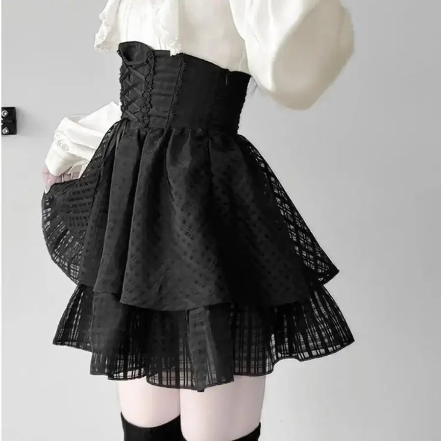 Lace Up Corset Skirt XS