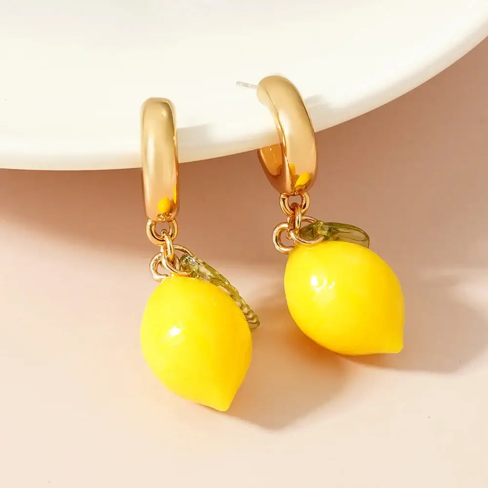 Lemon Earrings Yellow
