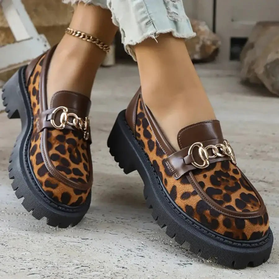Leopard Platform Loafers