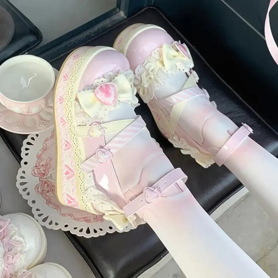 Lolita Platform Shoes - Pink / 3